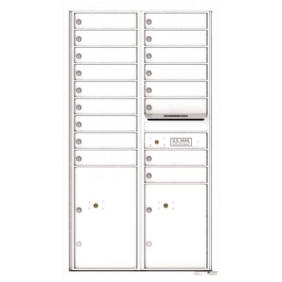 Load image into Gallery viewer, 4C15D-17 - 17 Tenant Doors with 2 Parcel Lockers and Outgoing Mail Compartment - 4C Wall Mount 15-High Mailboxes
