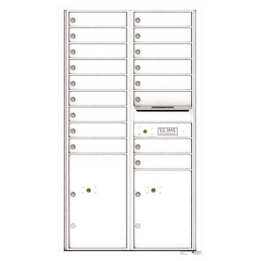 4C15D-17 - 17 Tenant Doors with 2 Parcel Lockers and Outgoing Mail Compartment - 4C Wall Mount 15-High Mailboxes