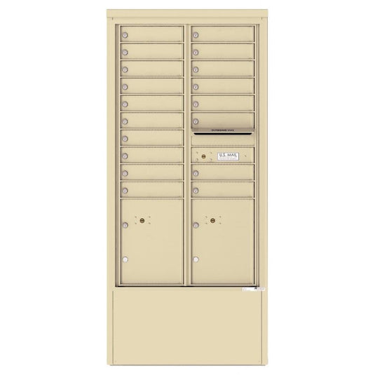 4C15D-18-D - 18 Tenant Doors with 2 Parcel Lockers and Outgoing Mail Compartment - 4C Depot Mailbox Module