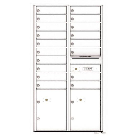 4C15D-18 - 18 Tenant Doors with 2 Parcel Lockers and Outgoing Mail Compartment - 4C Wall Mount 15-High Mailboxes