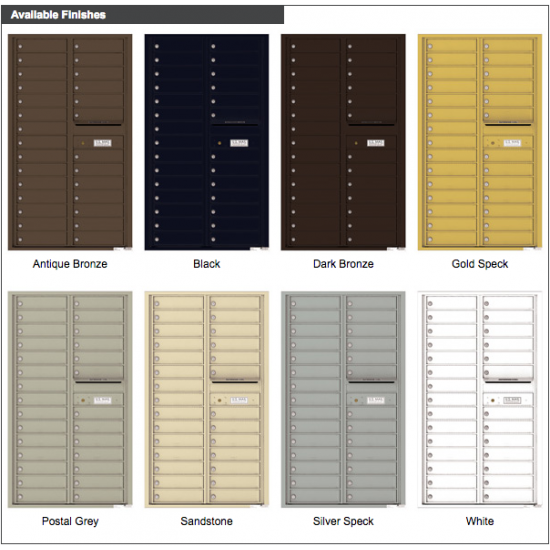 Load image into Gallery viewer, 4C15D-28 - 28 Tenant Doors and Outgoing Mail Compartment - 4C Wall Mount 15-High Mailboxes
