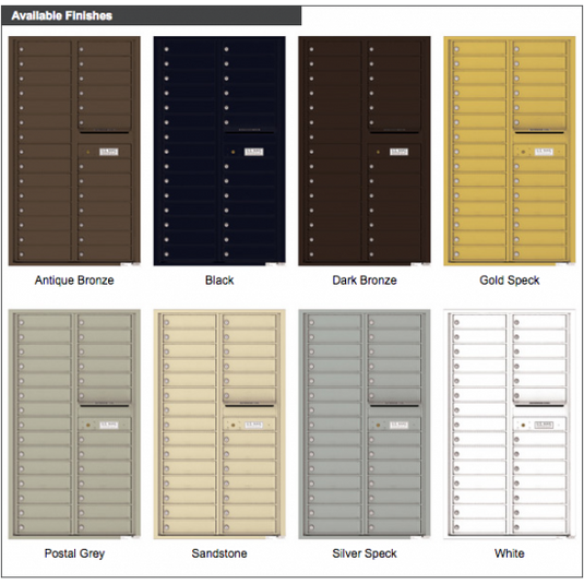 4C15D-28 - 28 Tenant Doors and Outgoing Mail Compartment - 4C Wall Mount 15-High Mailboxes