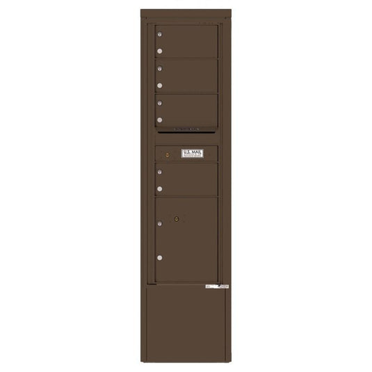 4C15S-04-D - 4 Tenant Doors with 1 Parcel Locker and Outgoing Mail Compartment - 4C Depot Mailbox Module