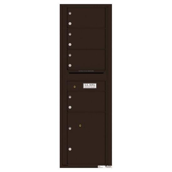 Load image into Gallery viewer, 4C15S-04 - 4 Oversized Tenant Doors with 1 Parcel Locker and Outgoing Mail Compartment - 4C Wall Mount 15-High Mailboxes
