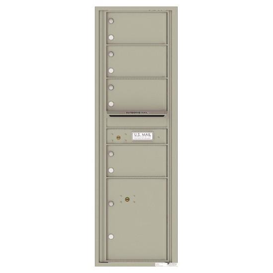 Load image into Gallery viewer, 4C15S-04 - 4 Oversized Tenant Doors with 1 Parcel Locker and Outgoing Mail Compartment - 4C Wall Mount 15-High Mailboxes
