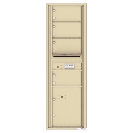 Load image into Gallery viewer, 4C15S-04 - 4 Oversized Tenant Doors with 1 Parcel Locker and Outgoing Mail Compartment - 4C Wall Mount 15-High Mailboxes
