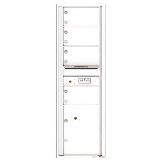 4C15S-04 - 4 Oversized Tenant Doors with 1 Parcel Locker and Outgoing Mail Compartment - 4C Wall Mount 15-High Mailboxes