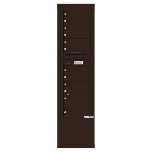 4C15S-06-D - 6 Tenant Doors and Outgoing Mail Compartment - 4C Depot Mailbox Module