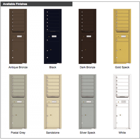 Load image into Gallery viewer, 4C15S-07 - 7 Tenant Doors with 1 Parcel Locker and Outgoing Mail Compartment - 4C Wall Mount 15-High Mailboxes
