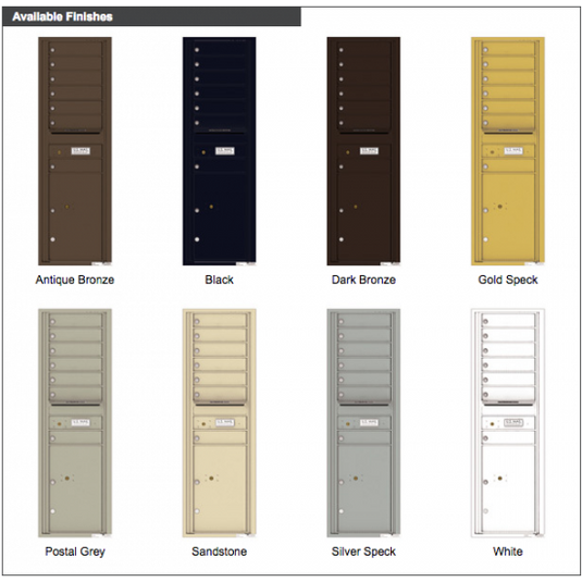 4C15S-07 - 7 Tenant Doors with 1 Parcel Locker and Outgoing Mail Compartment - 4C Wall Mount 15-High Mailboxes