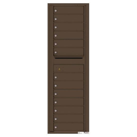 4C15S-13 - 13 Tenant Doors with Outgoing Mail Compartment - 4C Wall Mount 15-High Mailboxes