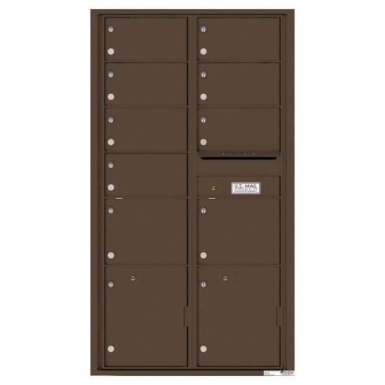 4C16D-09 - 9 Oversized Tenant Doors with 2 Parcel Lockers and Outgoing Mail Compartment - 4C Wall Mount Max Height Mailboxes