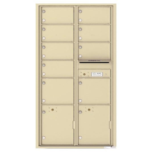 4C16D-09 - 9 Oversized Tenant Doors with 2 Parcel Lockers and Outgoing Mail Compartment - 4C Wall Mount Max Height Mailboxes
