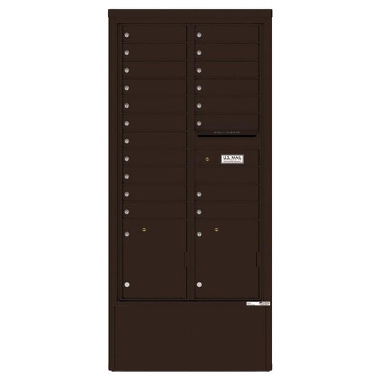 4C16D-19-D - 19 Tenant Doors with 2 Parcel Lockers and Outgoing Mail Compartment - 4C Depot Mailbox Module