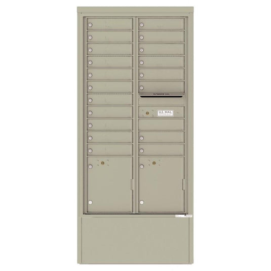 4C16D-19-D - 19 Tenant Doors with 2 Parcel Lockers and Outgoing Mail Compartment - 4C Depot Mailbox Module