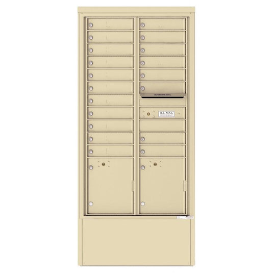 4C16D-19-D - 19 Tenant Doors with 2 Parcel Lockers and Outgoing Mail Compartment - 4C Depot Mailbox Module