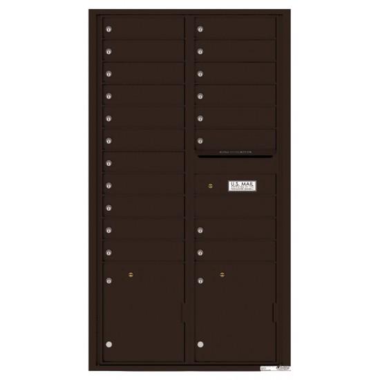 Load image into Gallery viewer, 4C16D-19 - 19 Tenant Doors with 2 Parcel Lockers and Outgoing Mail Compartment - 4C Wall Mount Max Height Mailboxes
