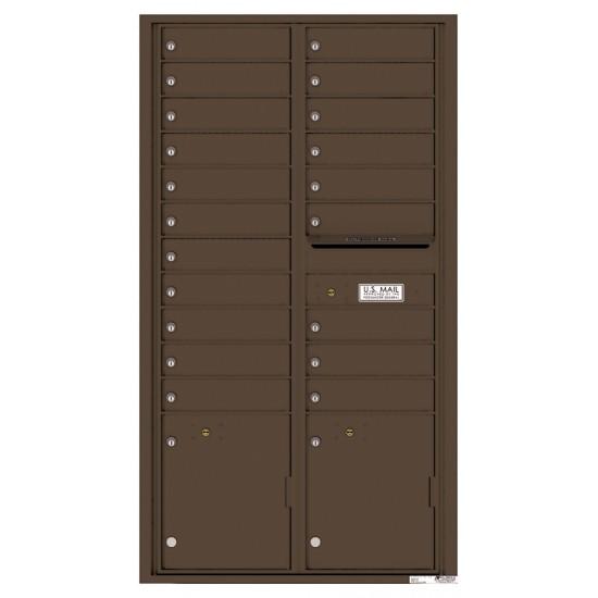 Load image into Gallery viewer, 4C16D-20 - 20 Tenant Doors with 2 Parcel Lockers and Outgoing Mail Compartment - 4C Wall Mount Max Height Mailboxes
