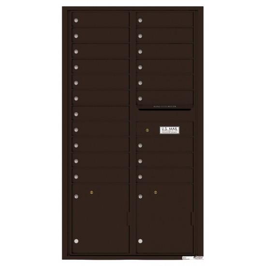 Load image into Gallery viewer, 4C16D-20 - 20 Tenant Doors with 2 Parcel Lockers and Outgoing Mail Compartment - 4C Wall Mount Max Height Mailboxes
