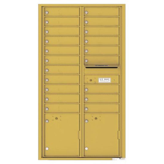 4C16D-20 - 20 Tenant Doors with 2 Parcel Lockers and Outgoing Mail Compartment - 4C Wall Mount Max Height Mailboxes
