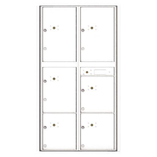 4C16D-6P - 6 Parcel Doors Unit - 4C Wall Mount Max Height