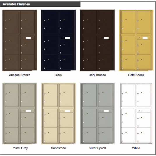 4C16D-6P - 6 Parcel Doors Unit - 4C Wall Mount Max Height