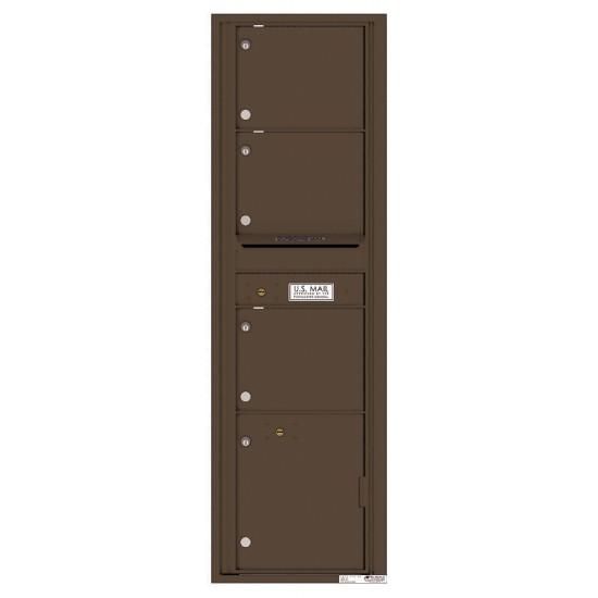 4C16S-03 - 3 Oversized Tenant Doors with 1 Parcel Locker and Outgoing Mail Compartment - 4C Wall Mount Max Height Mailboxes