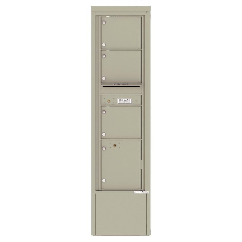 Load image into Gallery viewer, 4C16S-03-D - 3 Tenant Doors with 1 Parcel Locker and Outgoing Mail Compartment - 4C Depot Mailbox Module
