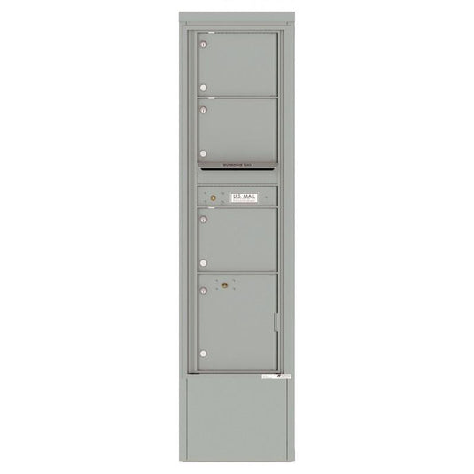 4C16S-03-D - 3 Tenant Doors with 1 Parcel Locker and Outgoing Mail Compartment - 4C Depot Mailbox Module
