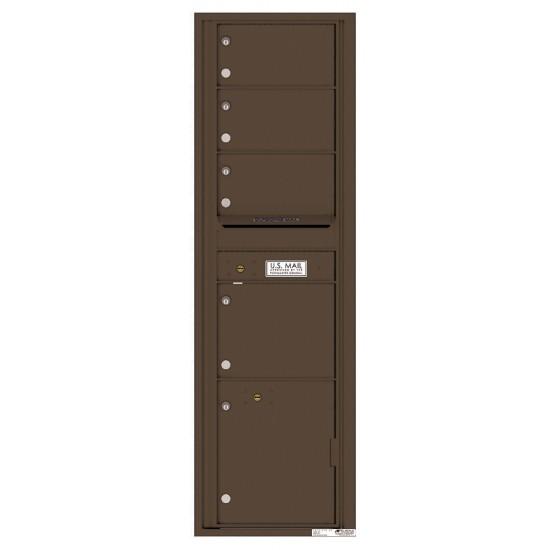 4C16S-04 - 4 Oversized Tenant Doors with 1 Parcel Locker and Outgoing Mail Compartment - 4C Wall Mount Max Height Mailboxes