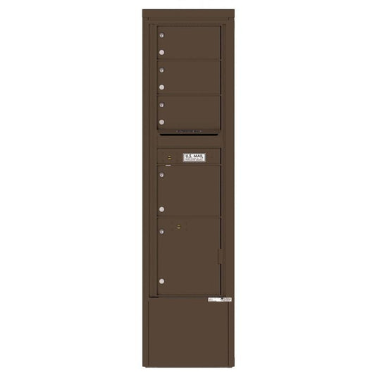 4C16S-04-D - 4 Tenant Doors with 1 Parcel Locker and Outgoing Mail Compartment - 4C Depot Mailbox Module