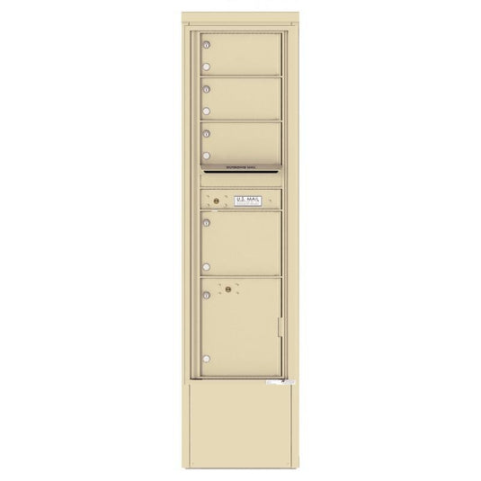 4C16S-04-D - 4 Tenant Doors with 1 Parcel Locker and Outgoing Mail Compartment - 4C Depot Mailbox Module