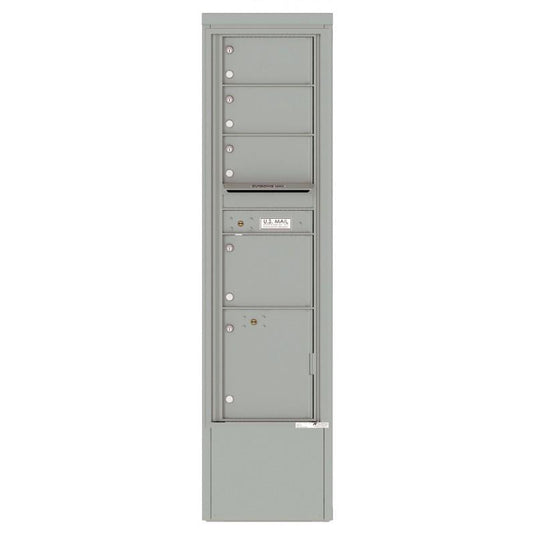 4C16S-04-D - 4 Tenant Doors with 1 Parcel Locker and Outgoing Mail Compartment - 4C Depot Mailbox Module