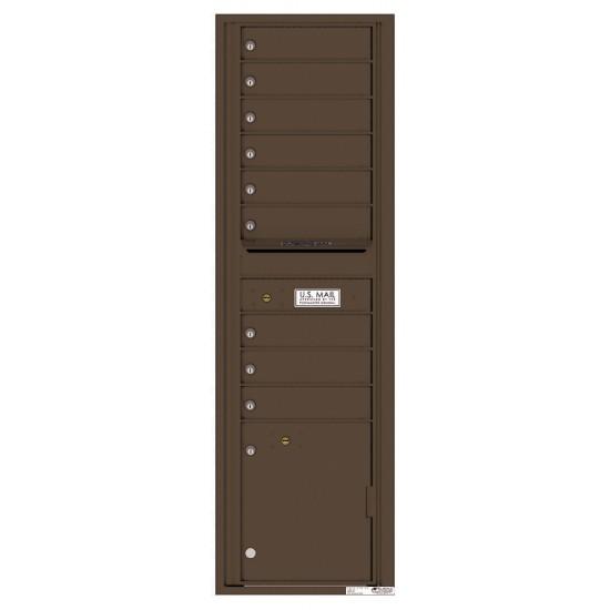 4C16S-09 - 9 Tenant Doors with 1 Parcel Locker and Outgoing Mail Compartment - 4C Wall Mount Max Height Mailboxes