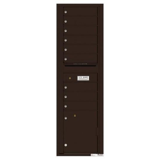 4C16S-09 - 9 Tenant Doors with 1 Parcel Locker and Outgoing Mail Compartment - 4C Wall Mount Max Height Mailboxes