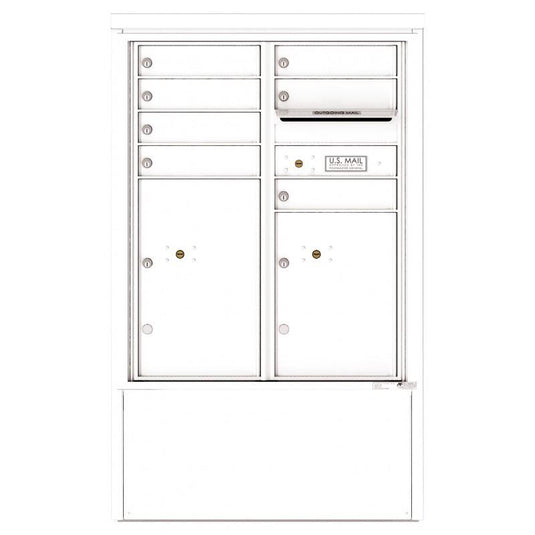 4CADD-07-D - 7 Tenant Doors with 2 Parcel Lockers and Outgoing Mail Compartment - 4C Depot Mailbox Module