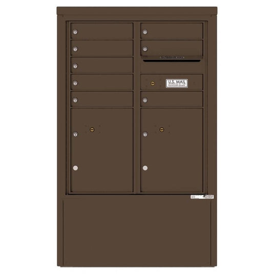 4CADD-08-D - 8 Tenant Doors with 2 Parcel Lockers and Outgoing Mail Compartment - 4C Depot Mailbox Module