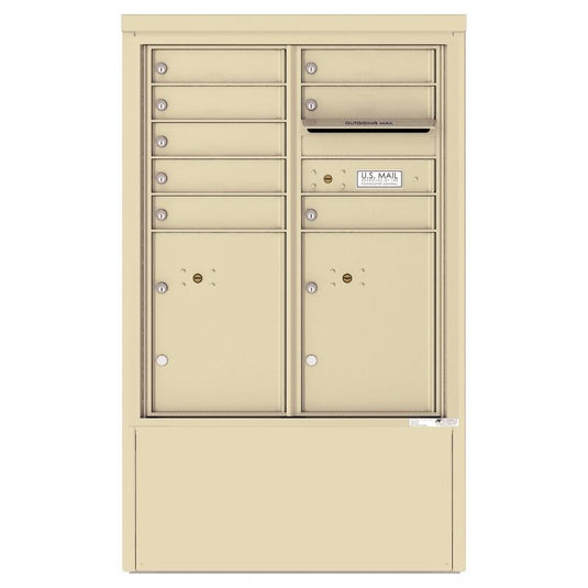 4CADD-08-D - 8 Tenant Doors with 2 Parcel Lockers and Outgoing Mail Compartment - 4C Depot Mailbox Module