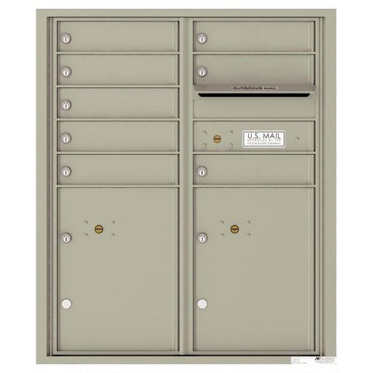 4CADD-08 - 8 Tenant Doors with 2 Parcel Lockers and Outgoing Mail Compartment - 4C Wall Mount ADA Max Height Mailboxes