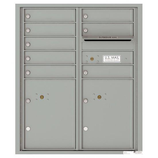 Load image into Gallery viewer, 4CADD-08 - 8 Tenant Doors with 2 Parcel Lockers and Outgoing Mail Compartment - 4C Wall Mount ADA Max Height Mailboxes
