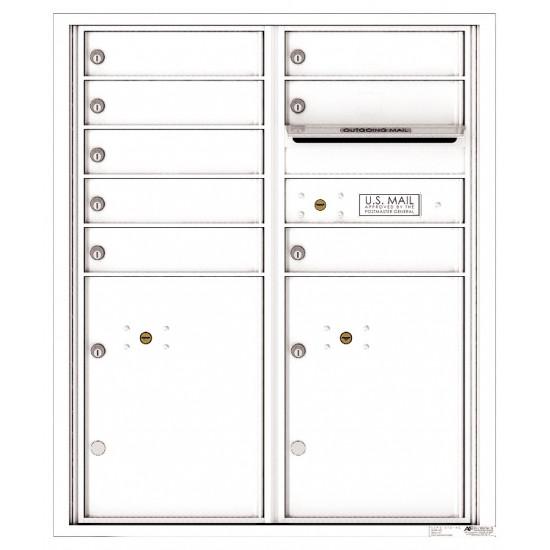 Load image into Gallery viewer, 4CADD-08 - 8 Tenant Doors with 2 Parcel Lockers and Outgoing Mail Compartment - 4C Wall Mount ADA Max Height Mailboxes
