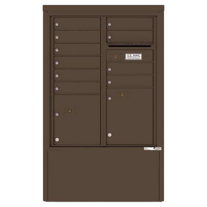 4CADD-10-D - 10 Tenant Doors with 2 Parcel Lockers and Outgoing Mail Compartment - 4C Depot Mailbox Module