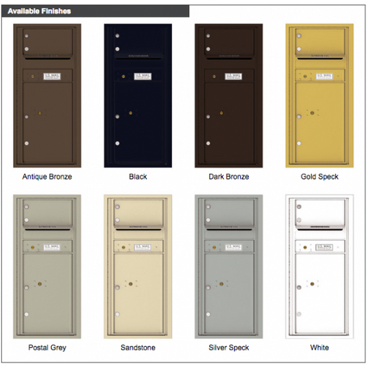 4CADS-01 - 1 Over-Sized Tenant Door with 1 Parcel Locker and Outgoing Mail Compartment - 4C Wall Mount ADA Max Height Mailboxes