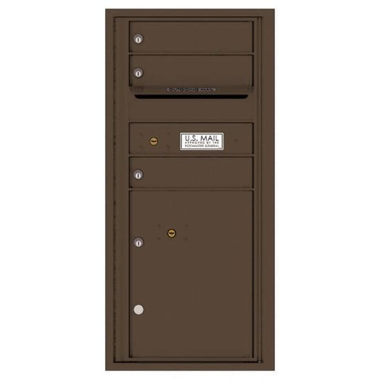 4CADS-03-D - 3 Tenant Doors with 1 Parcel Locker and Outgoing Mail Com –