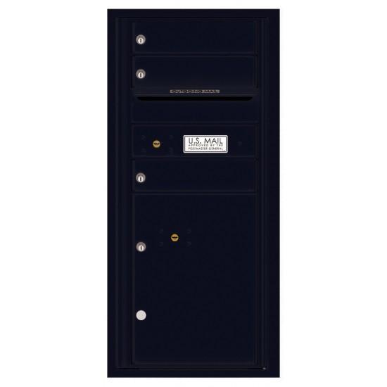 Load image into Gallery viewer, 4CADS-03 - 3 Tenant Doors with 1 Parcel Locker and Outgoing Mail Compartment - 4C Wall Mount ADA Max Height Mailboxes
