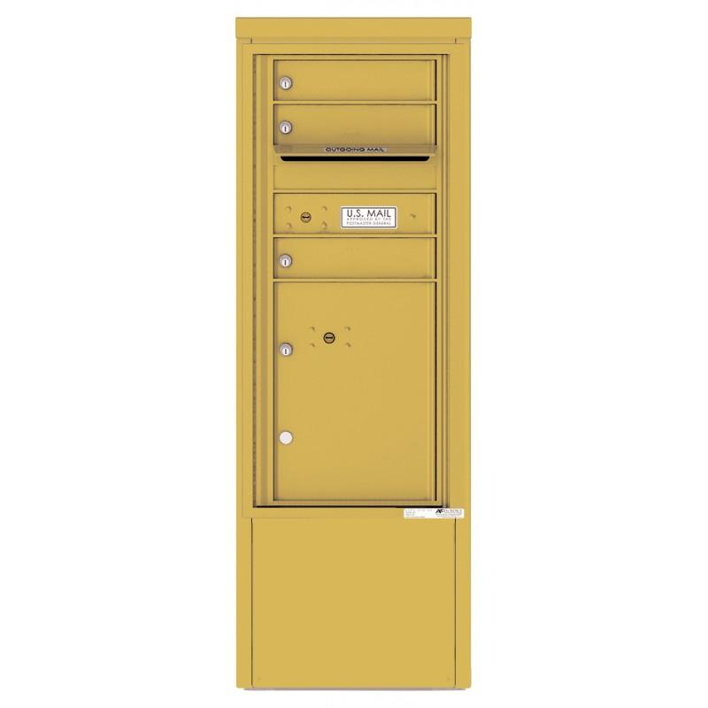 Load image into Gallery viewer, 4CADS-03-D - 3 Tenant Doors with 1 Parcel Locker and Outgoing Mail Compartment - 4C Depot Mailbox Module

