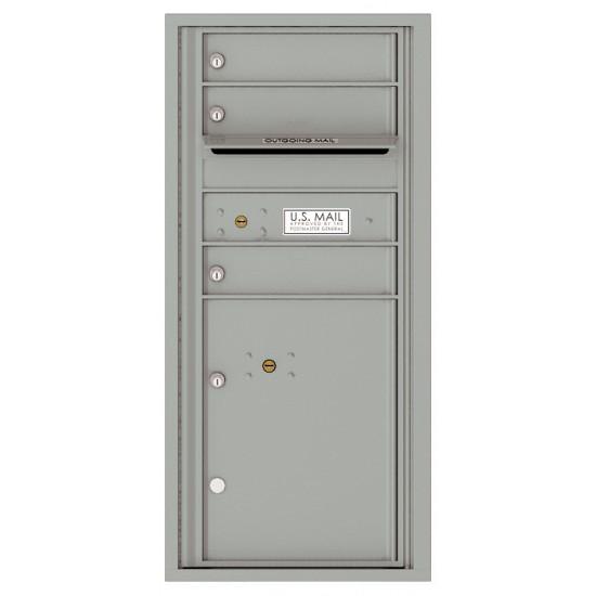 Load image into Gallery viewer, 4CADS-03 - 3 Tenant Doors with 1 Parcel Locker and Outgoing Mail Compartment - 4C Wall Mount ADA Max Height Mailboxes

