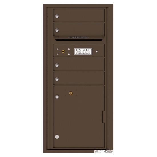 Load image into Gallery viewer, 4CADS-04 - 4 Tenant Doors with 1 Parcel Locker and Outgoing Mail Compartment - 4C Wall Mount ADA Max Height Mailboxes

