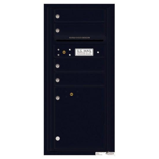 4CADS-04 - 4 Tenant Doors with 1 Parcel Locker and Outgoing Mail Compartment - 4C Wall Mount ADA Max Height Mailboxes