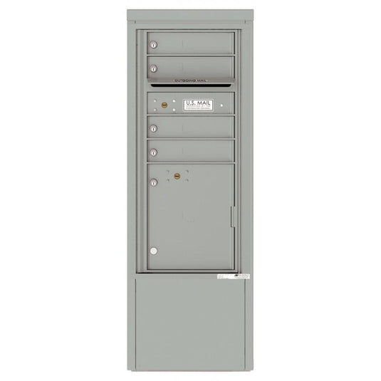 4CADS-04-D - 4 Tenant Doors with 1 Parcel Locker and Outgoing Mail Compartment - 4C Depot Mailbox Module